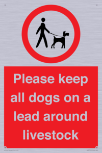 Please keep all dogs on a lead around livestock